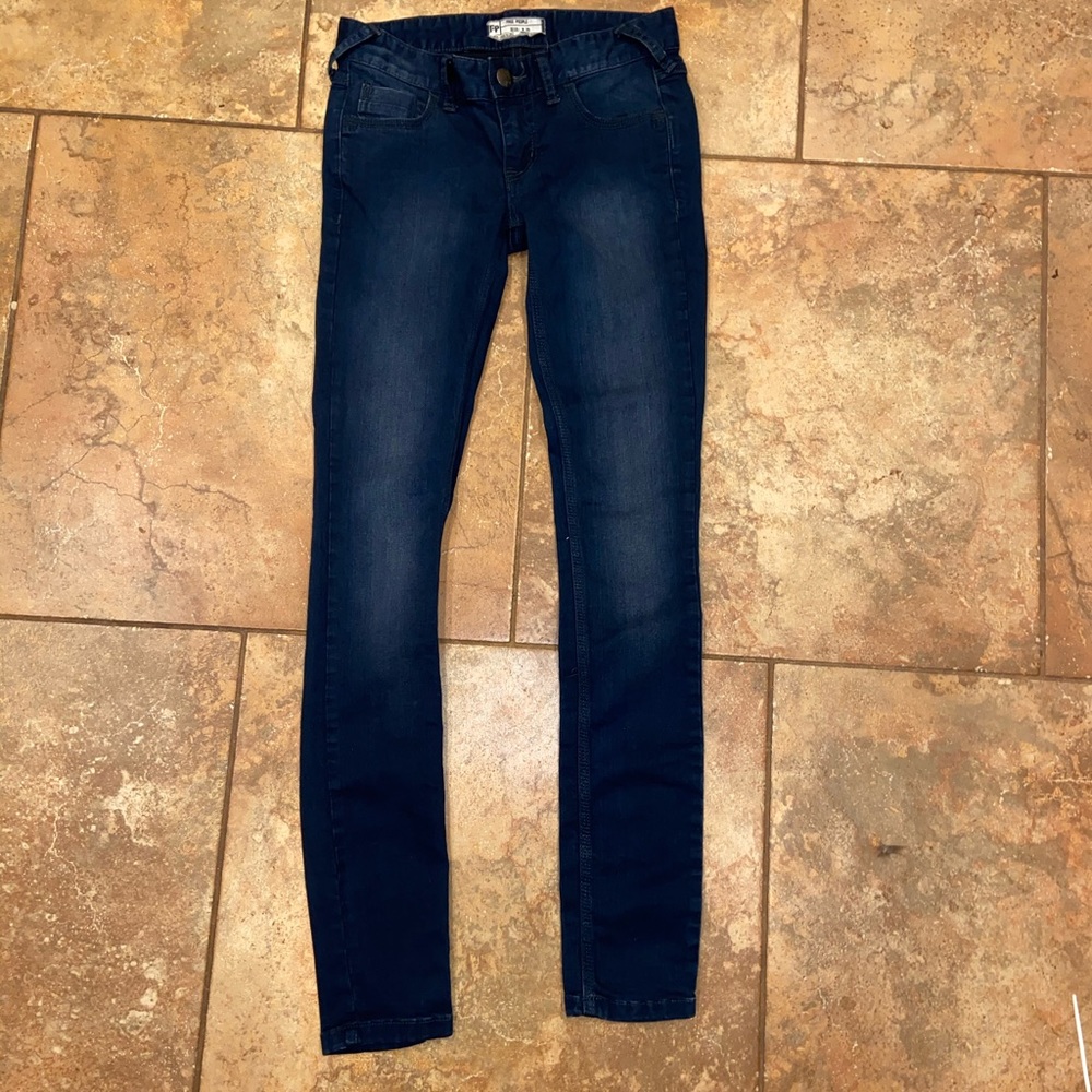 Free People Dark Blue Skinny Jeans